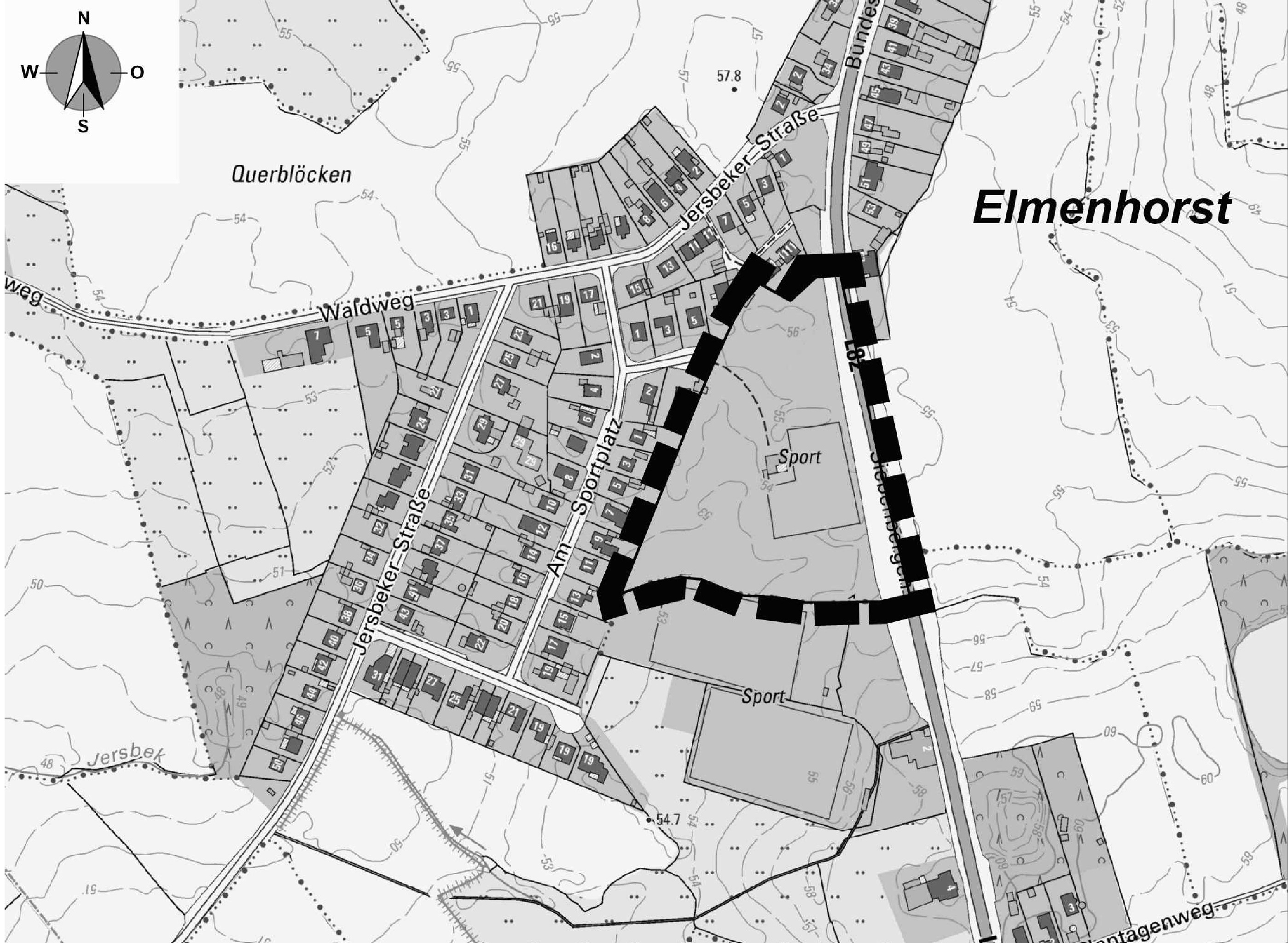 Elmenhorst: B-Plan 3, 7. Änderung - Übersichtskarte