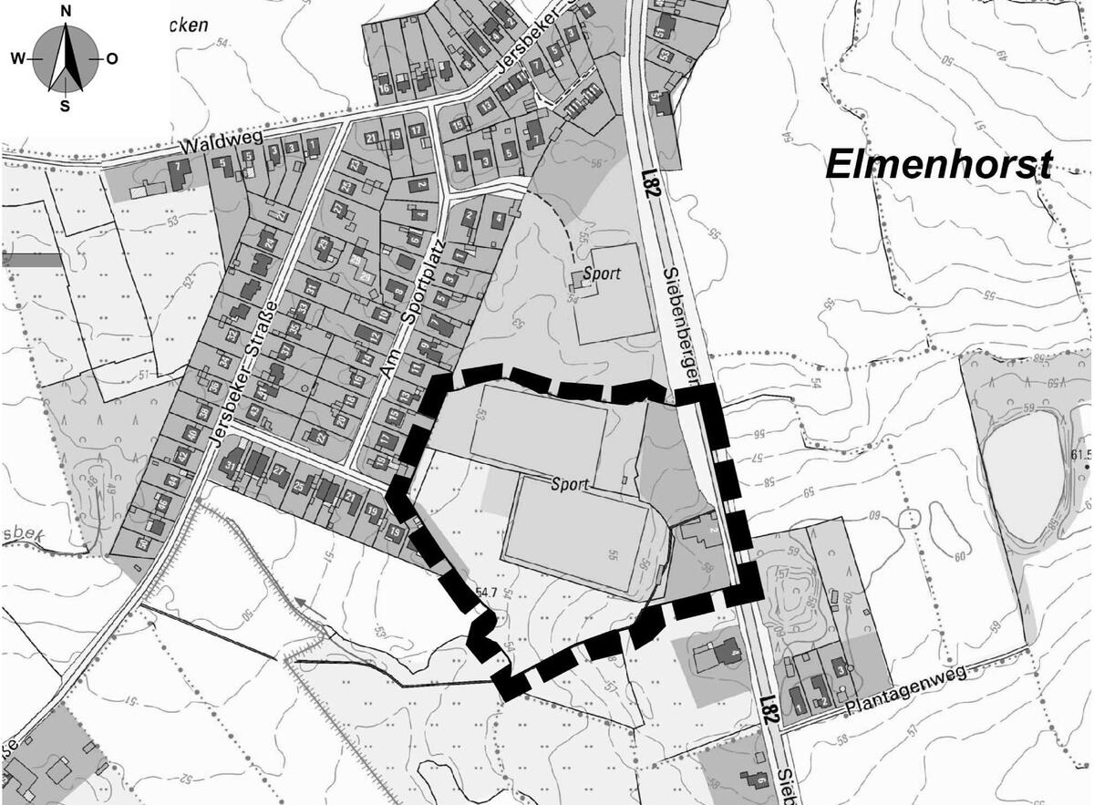 Elmenhorst, 25. Änd. F-Plan, B-Plan 3, 8. Änderung, Übersichtskarte Geltungsbereich