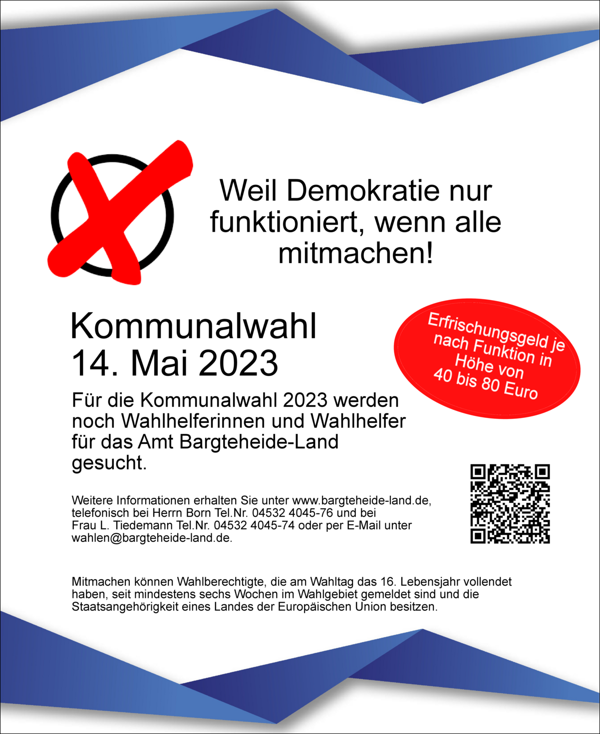 Plakat Wahlhelfer 2